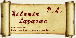Milomir Lazarac vizit kartica